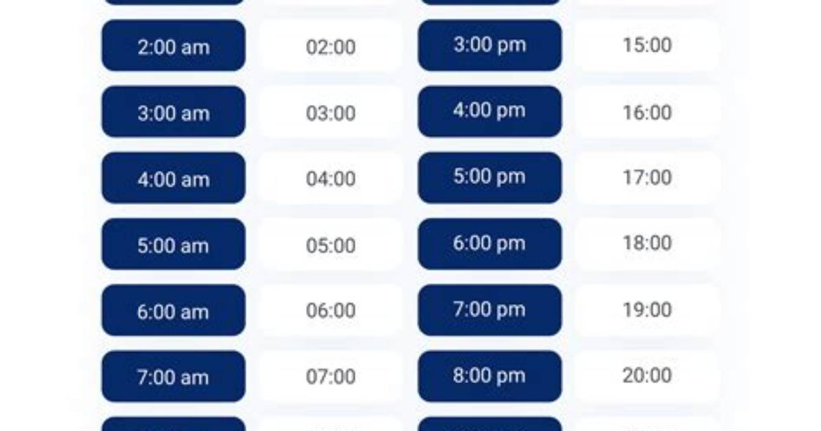 12 Hour Clock Conversion Calculator