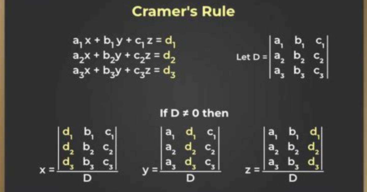 3 Unknowns Using Cramers Rule Calculator