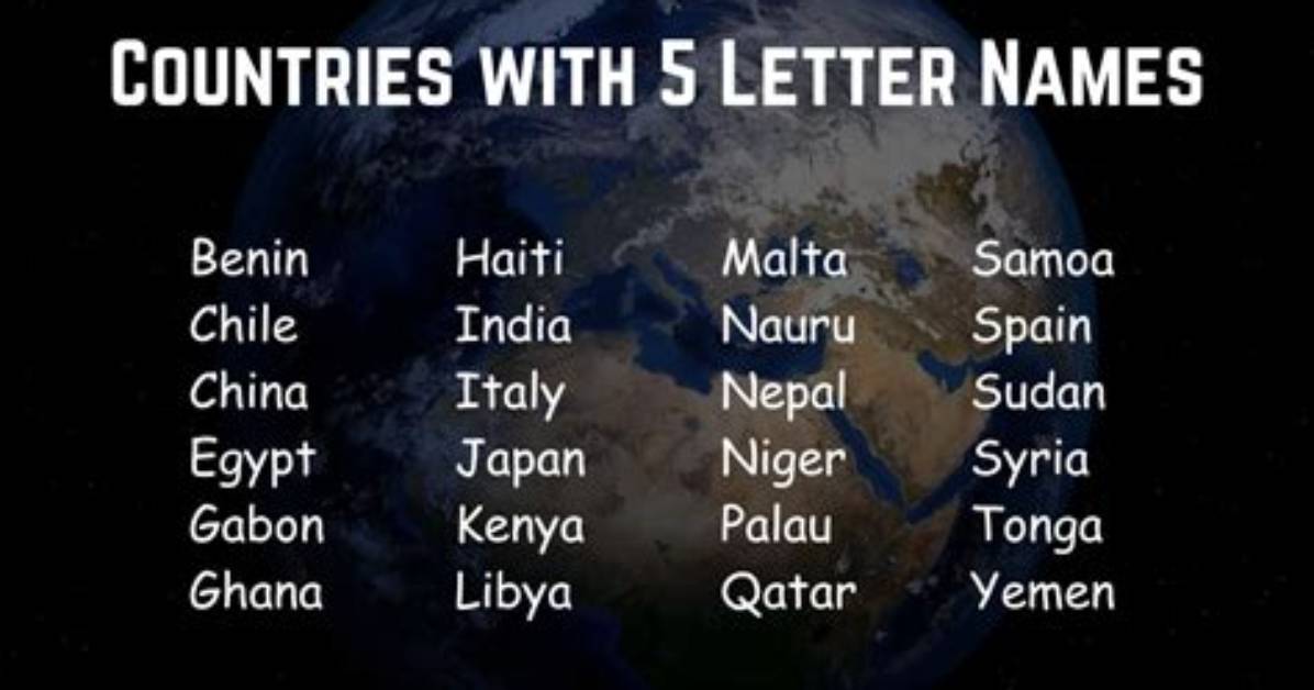 5 Letter Countries? Here Is the Answer