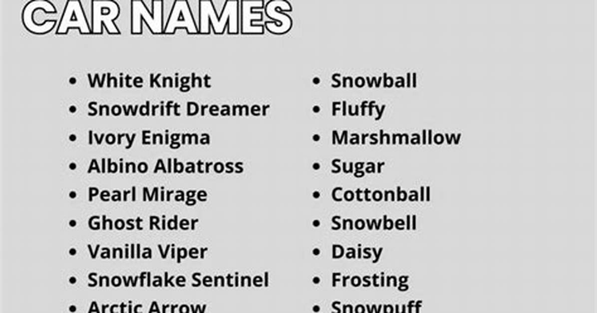 500+ White Car Names: Best, Funny, Cool, and Witchy Ideas