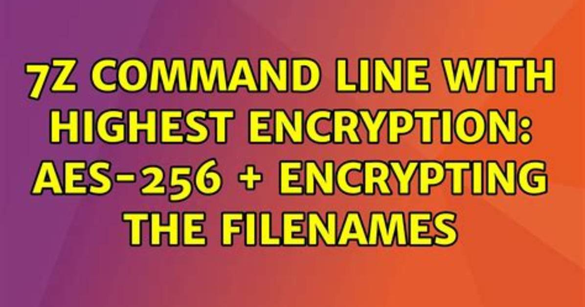 7Z Command Line with Highest Encryption: Aes-256 + Encrypting the Filenames