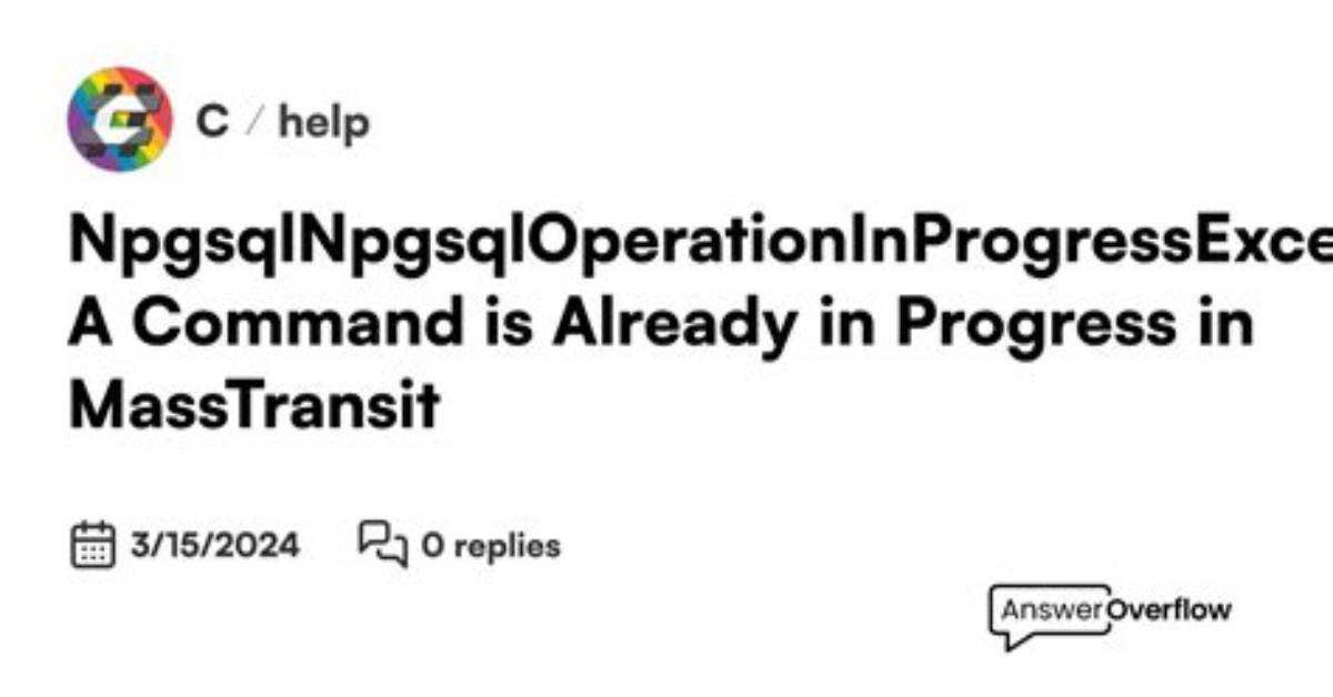 A Command Is Already in Progress