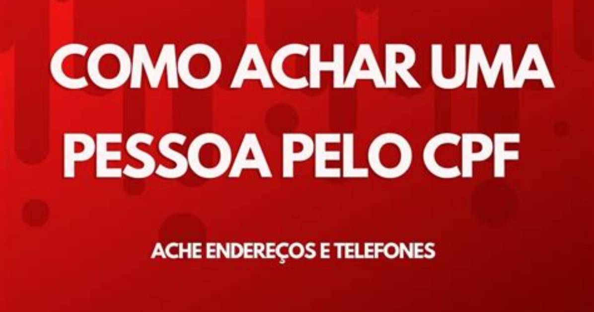 Achar Pessoa Pelo Cpf Gratis