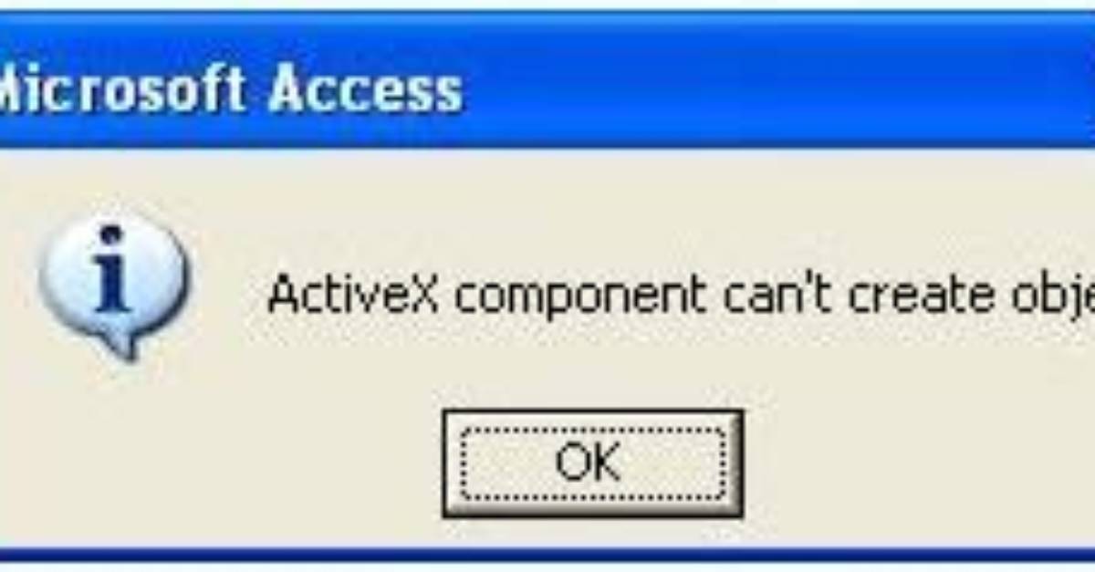 Activex Component Can't Create Object