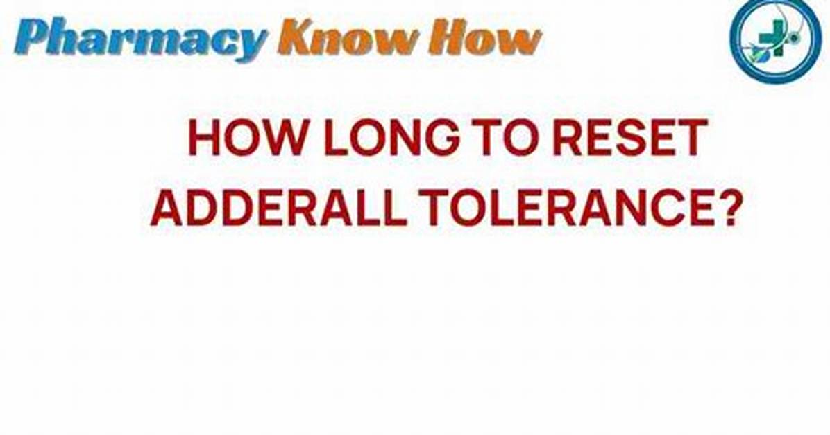 Adderall Tolerance Reset - How to Discuss
