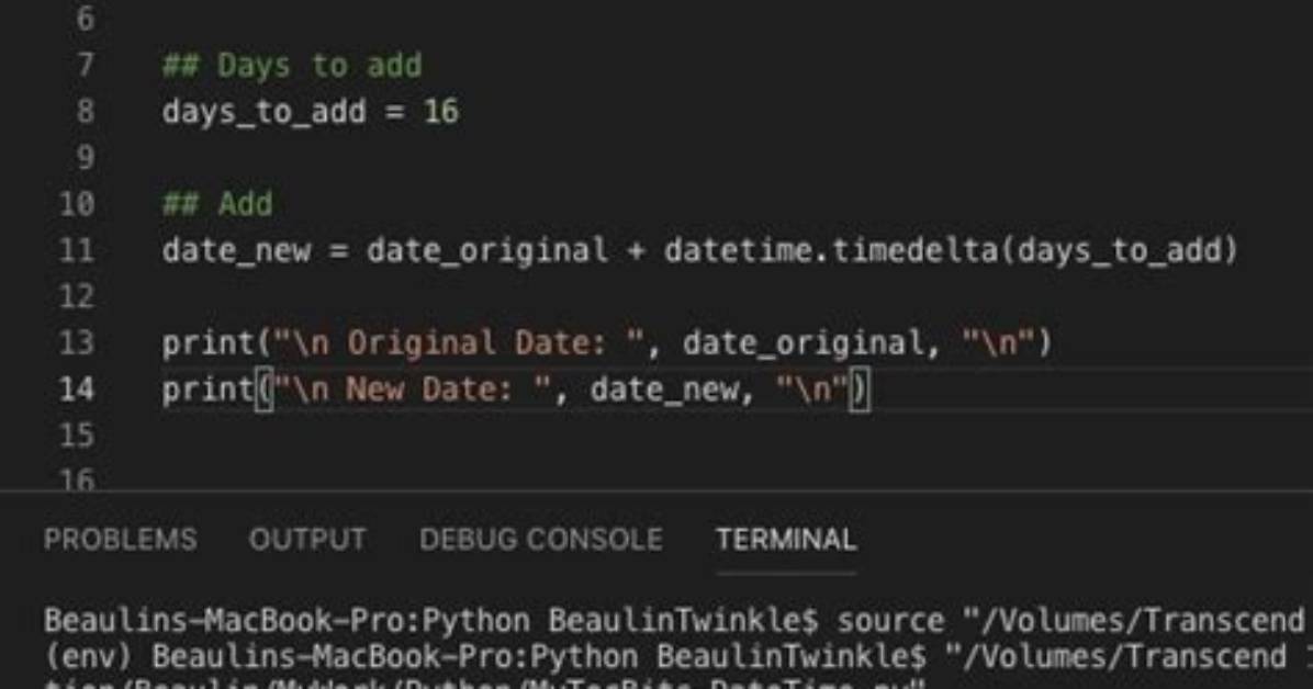 Adding Days to a Date in Python