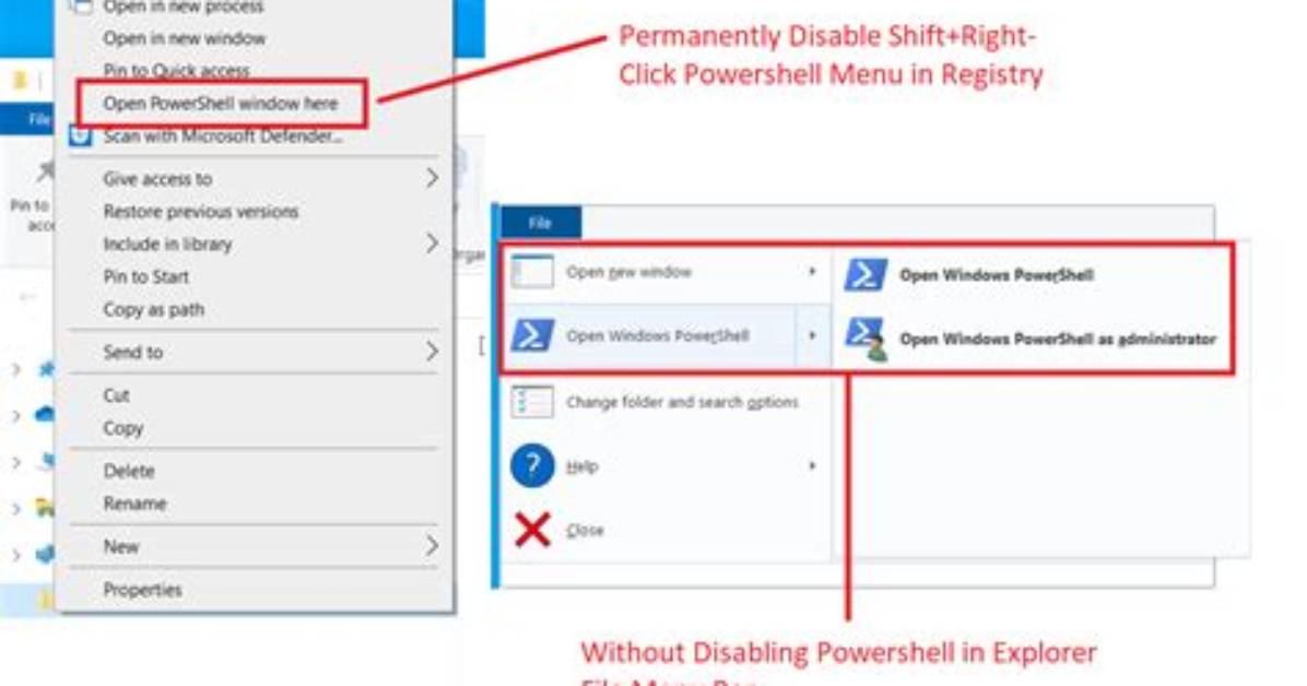 Adding Powershell Command to Right Click Menu Both on and in a Folder