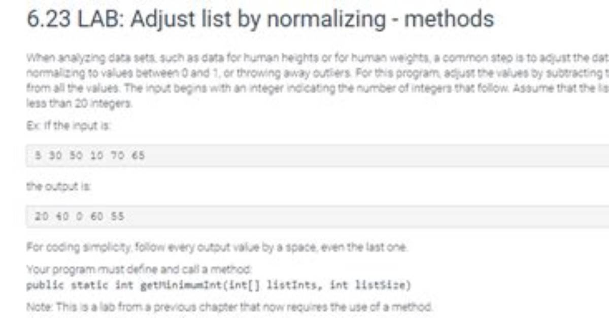 Adjust List by Normalizing in Java