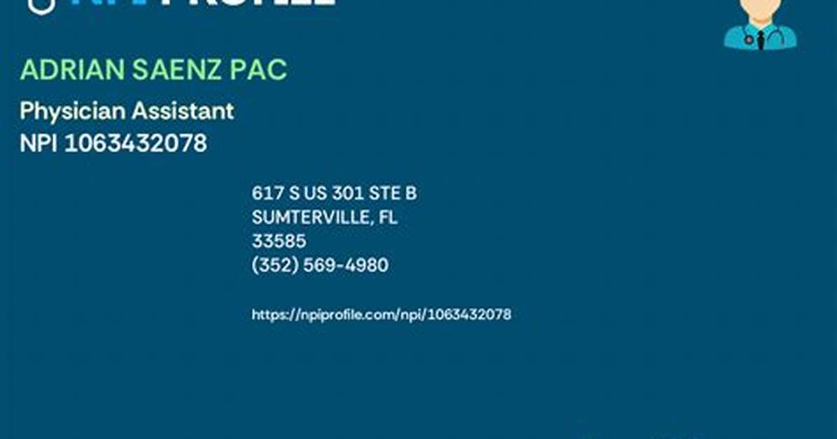 Adrian Saenz, Pa – Sumterville, Fl