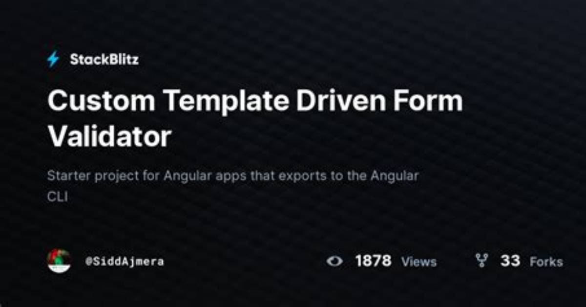 Advanced Custom Validator for Template Driven Form with Dynamic Input