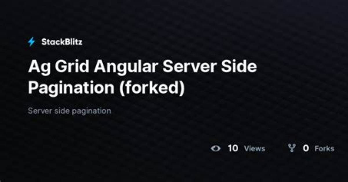 Ag Grid Server Side Pagination