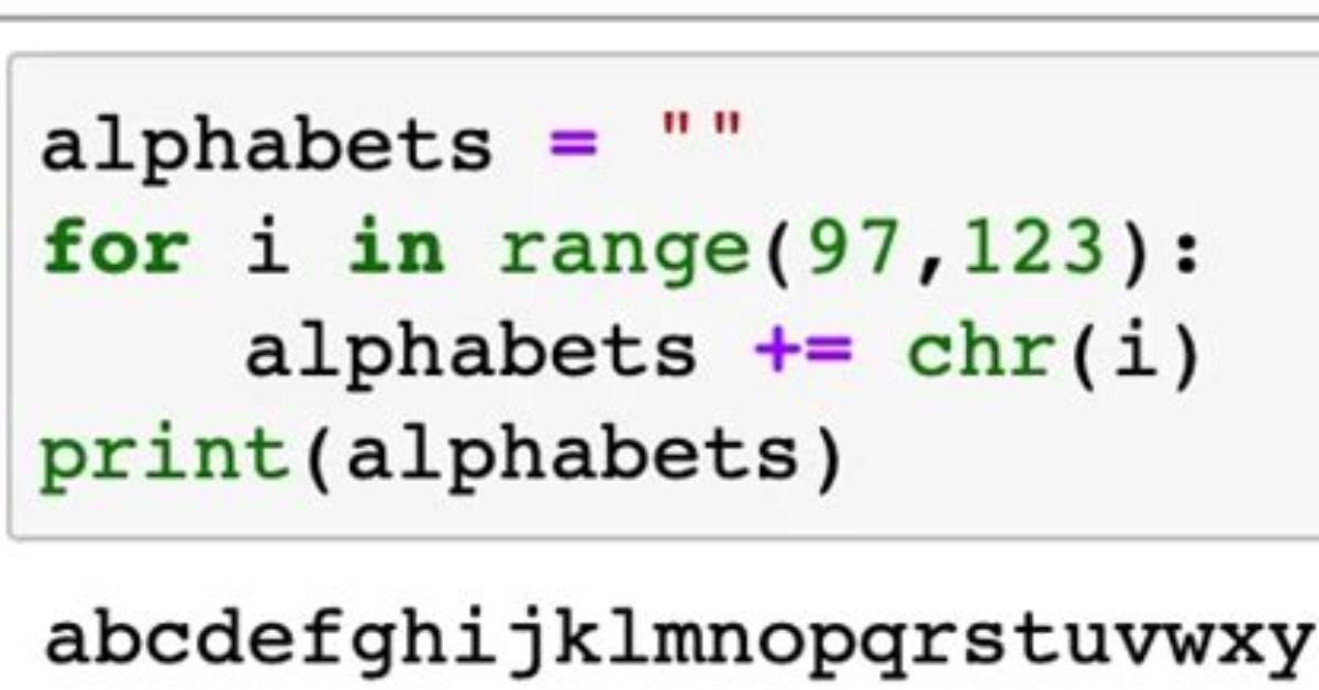 Alphabet Range in Python