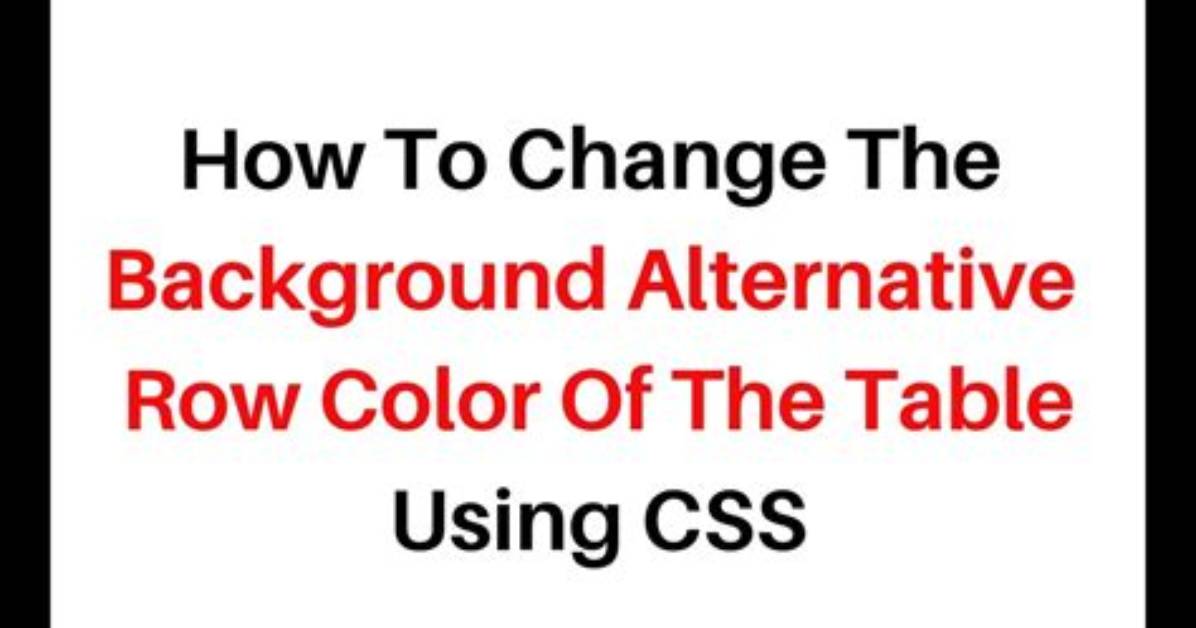 Alternate Table Row Color Using Css?