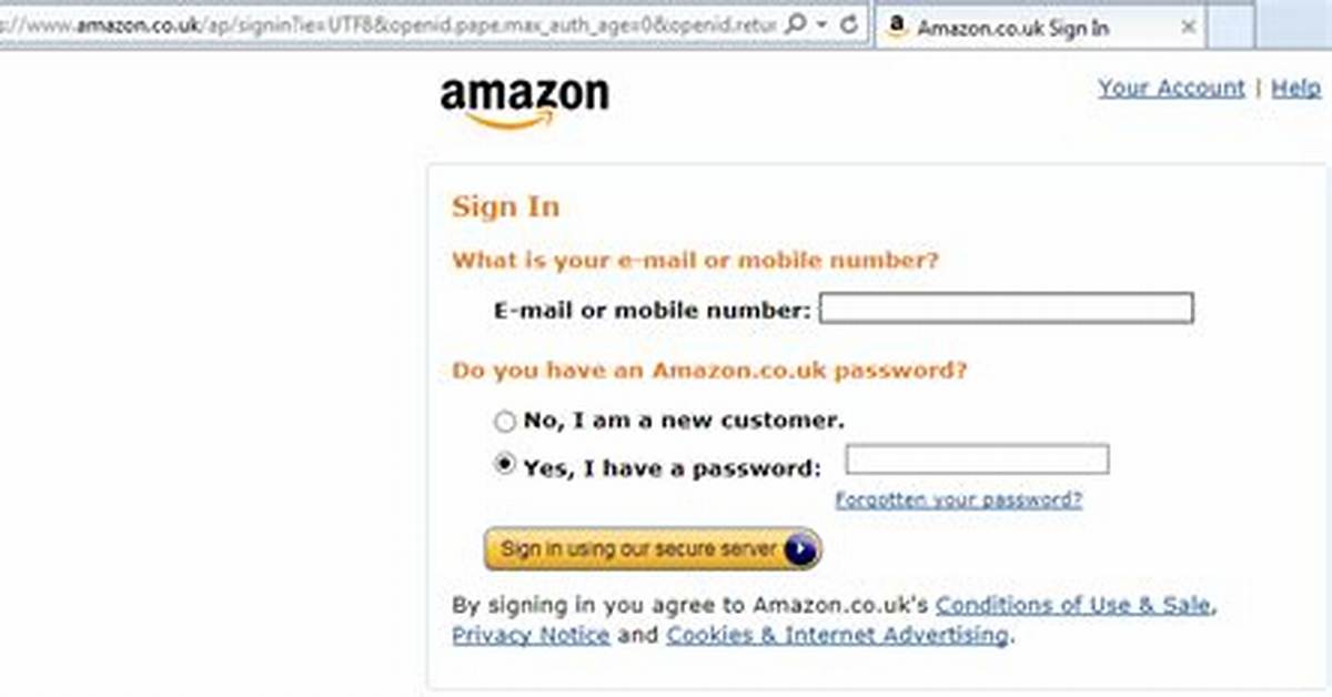 Amazon. Co. Uk Login Safely, Analysis & Comments