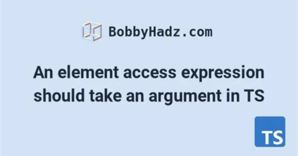An Element Access Expression Should Take an Argument