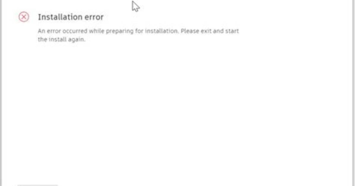 An Error Occurred While Preparing the Installation. Try Running This Application Again