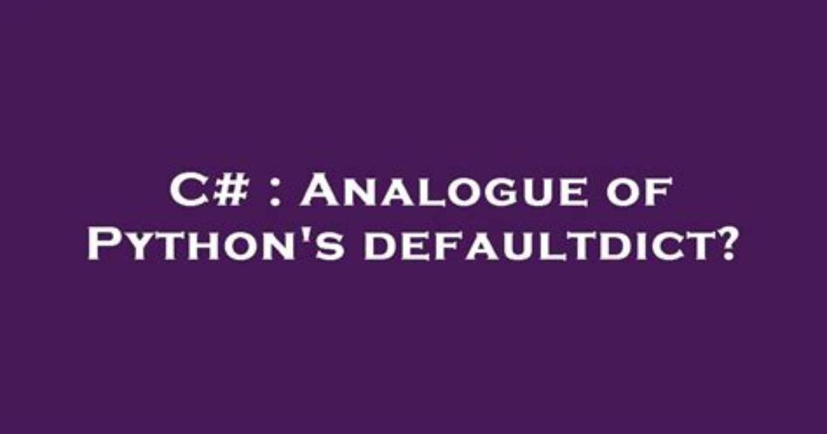 Analogue of Python's Defaultdict?