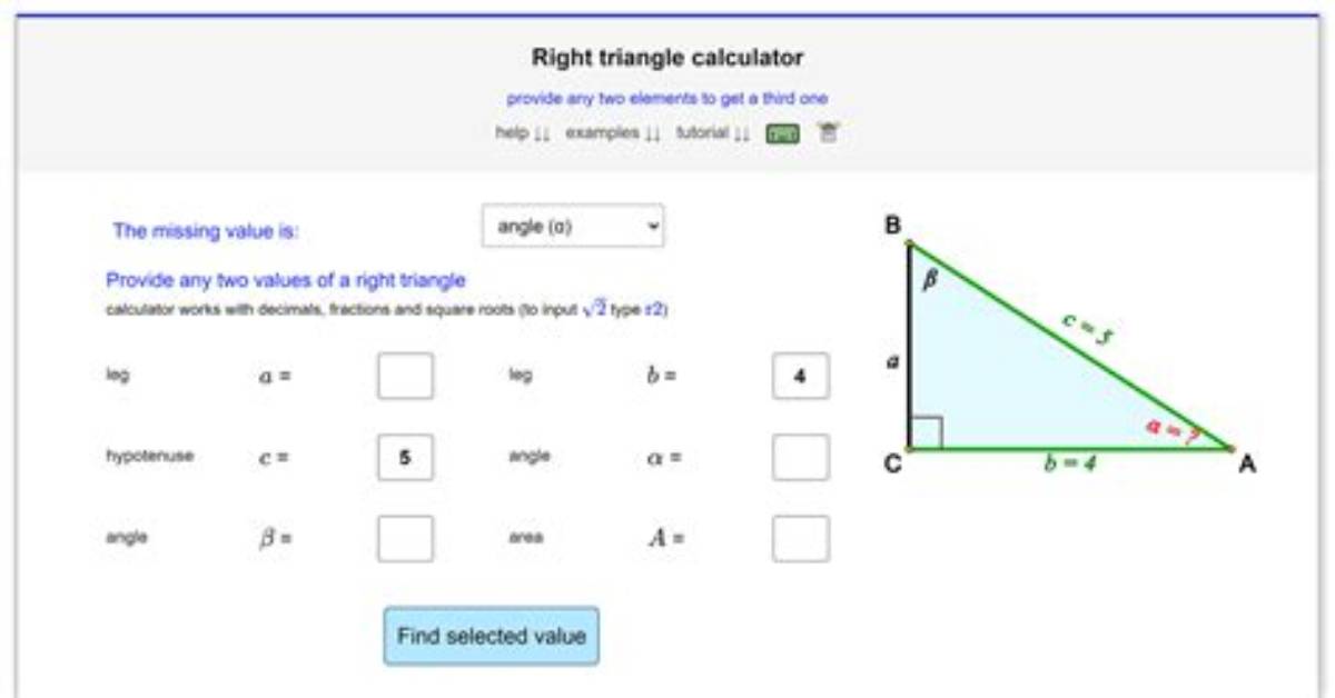 Angle Ratio for a Triangle Calculator