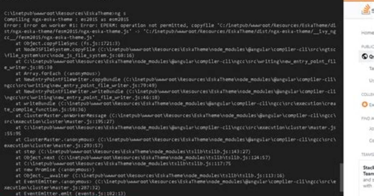 Angular 9 - Ngcc Fails with an Unhandled Exception