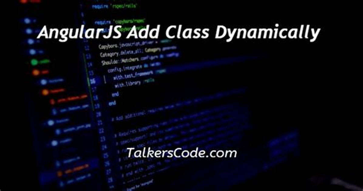 Angular Add Class Dynamically