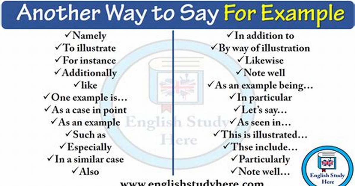 Another Way to Say for Example