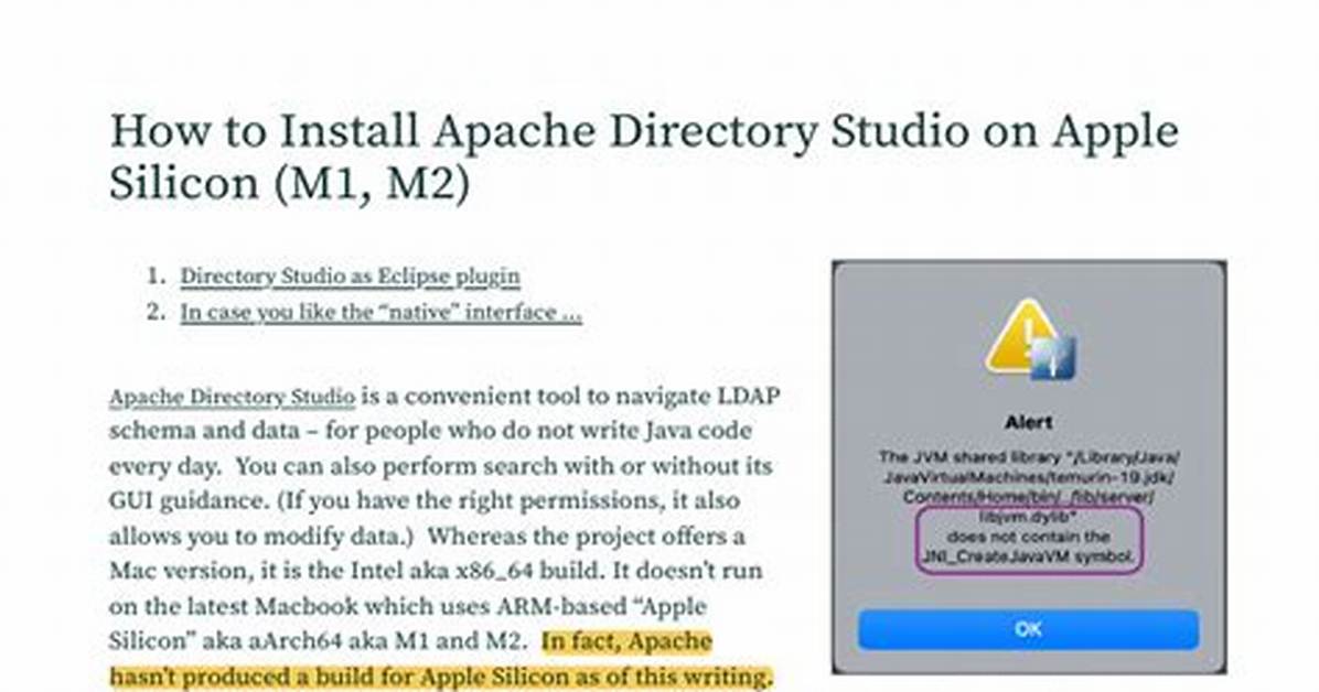 Apache Directory Studio on Apple M1 Silicon