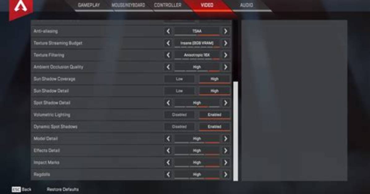 Apex Legends – Important Settings