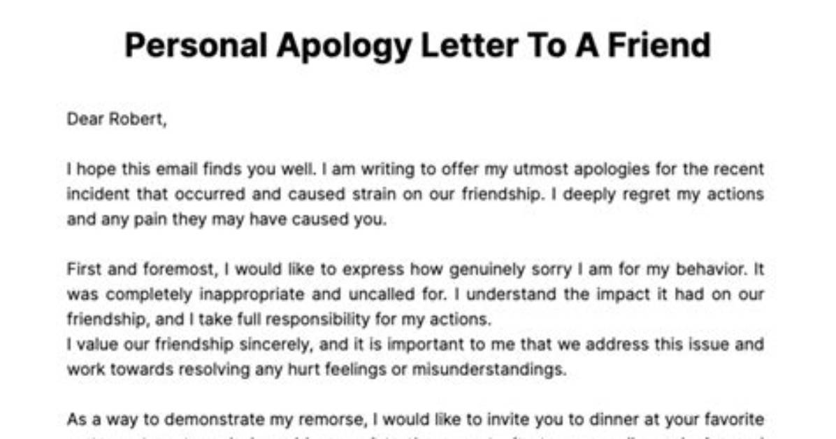 Apology Letter to a Friend: Top 15 Sincere Letter Samples