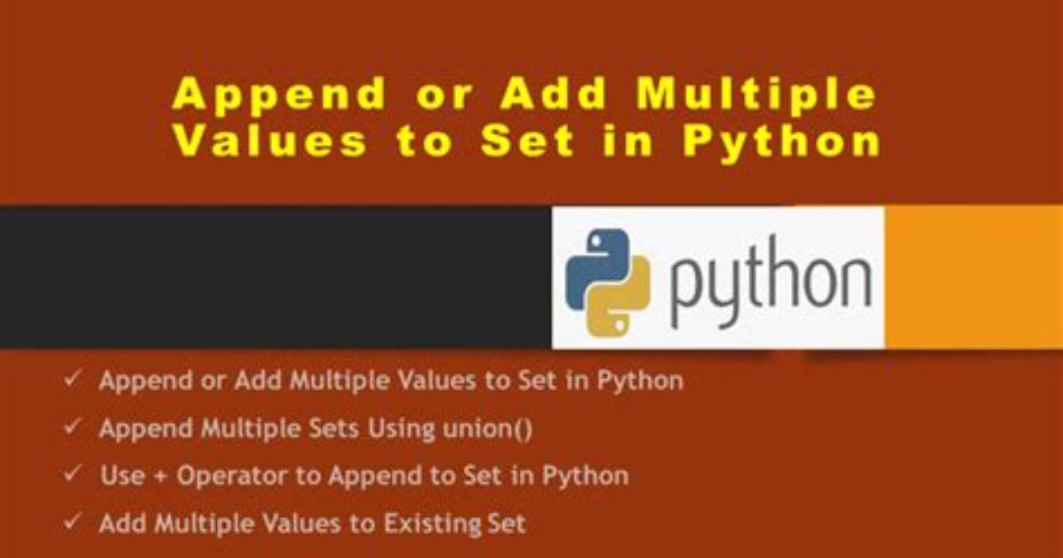 Append Values to a Set in Python