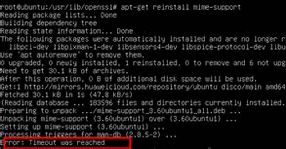 Apt-Get Install: Error: Timeout Was Reached?