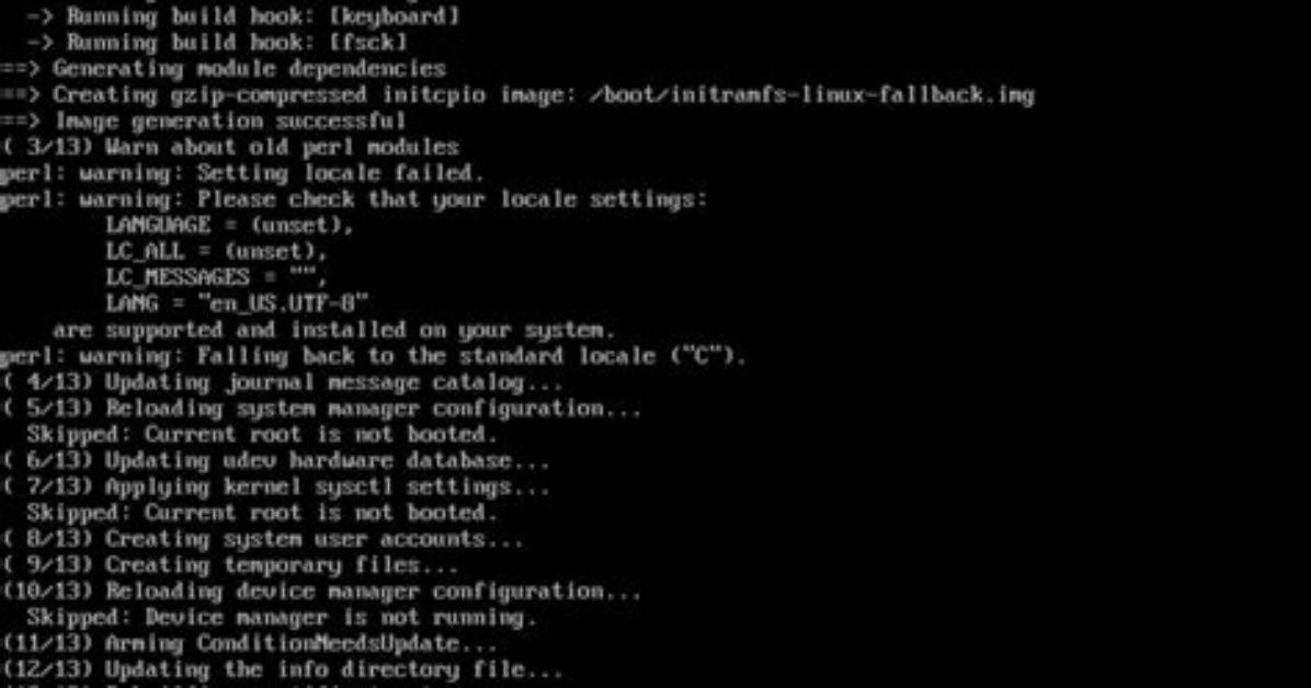 Arch Linux Installation: Error: Root Device Mounted Successfully, but /Sbin/Init Does Not Exist