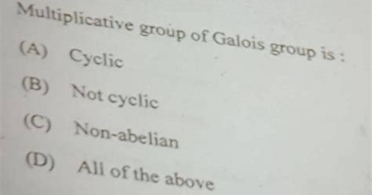 Are All Multiplicative Group Cyclic?