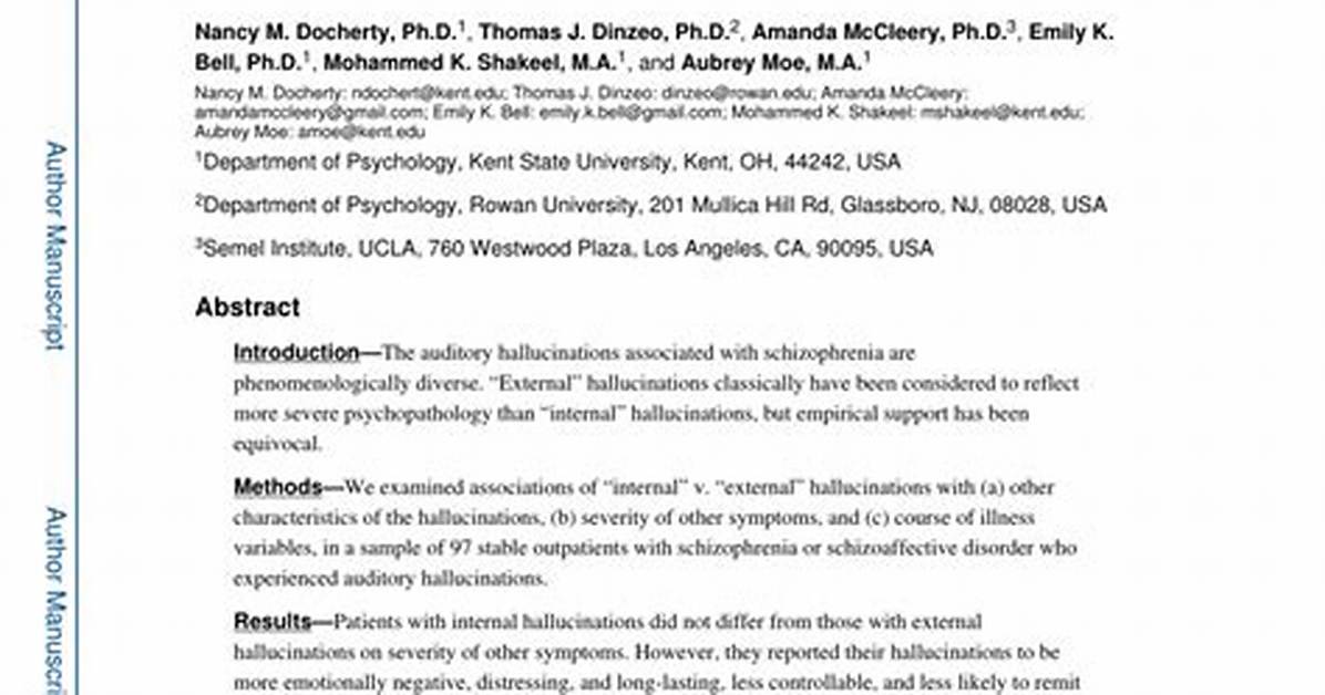 Are Auditory Hallucinations Internal or External?