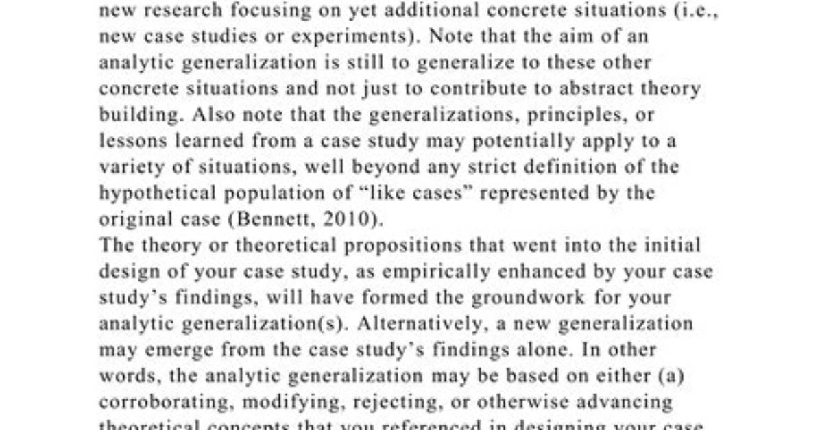 Are Case Studies Generalizable?