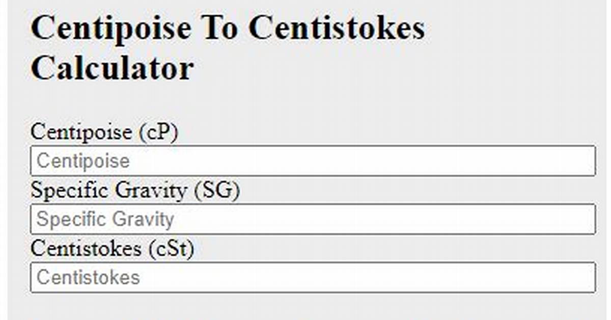 Are Centistokes and Centipoise the Same?
