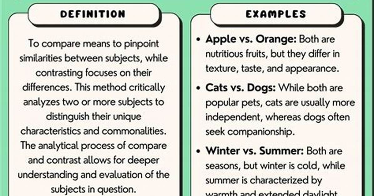 Are Comparison and Contrast?