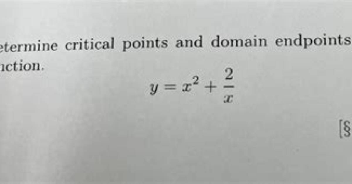 Are Endpoints Critical Points