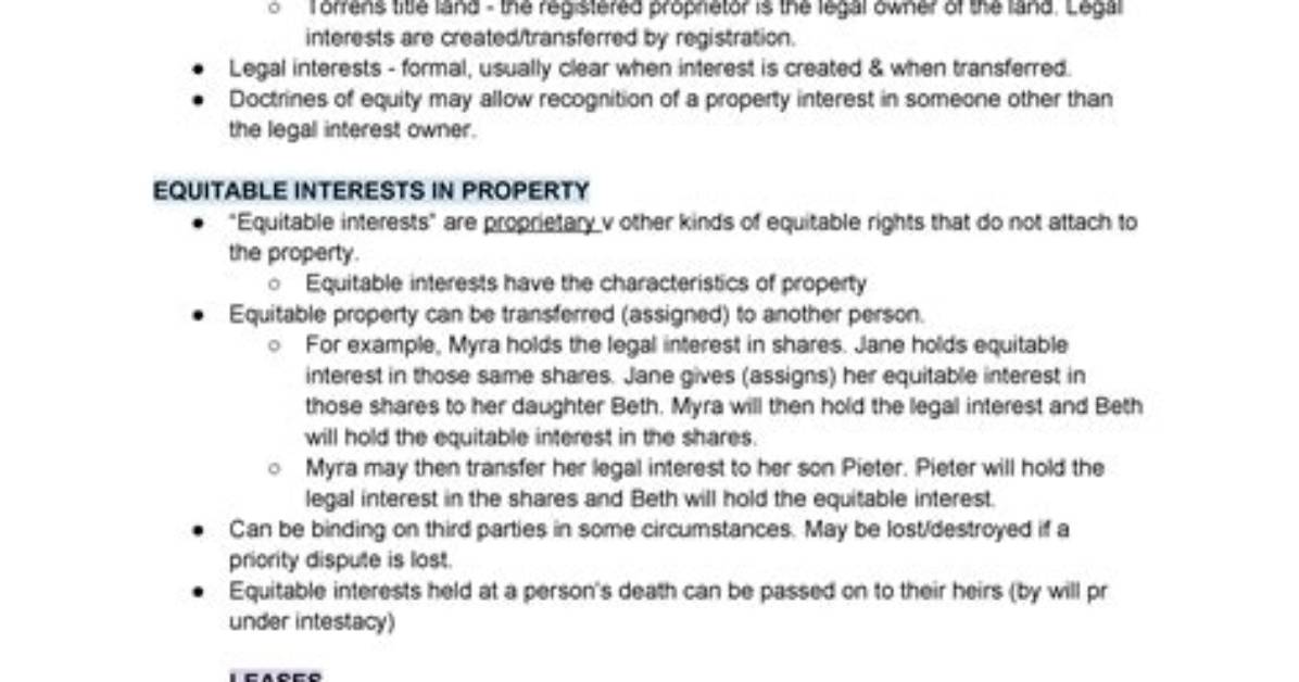 Are Equitable Interests Registrable?