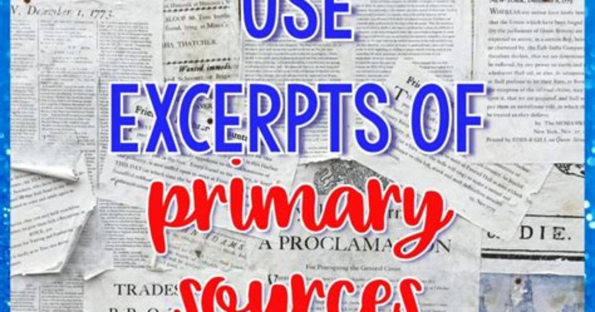 Are Excerpts Primary Sources?