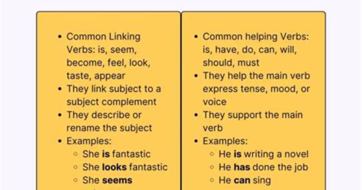 Are Helping Verbs Linking Verbs?