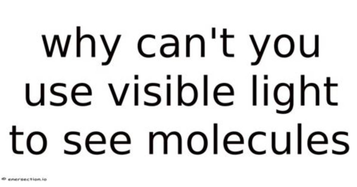 Are Molecules Visible