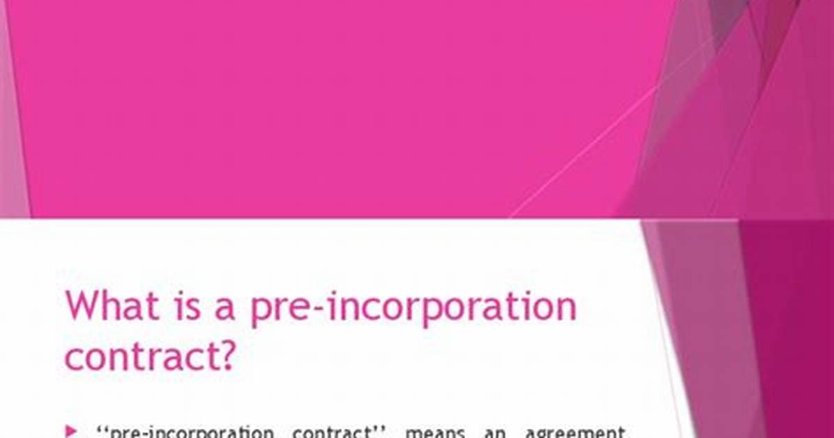 Are Pre Incorporation Contracts Enforceable