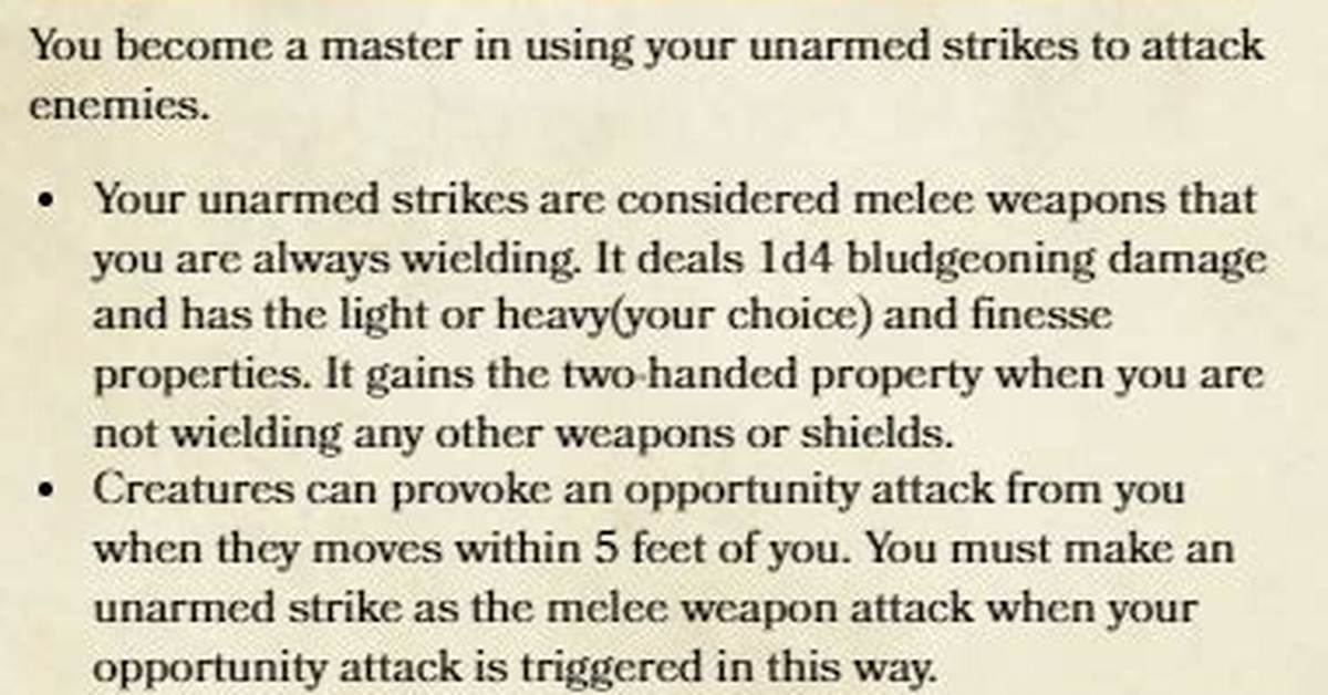 Are Unarmed Strikes Simple Weapons?
