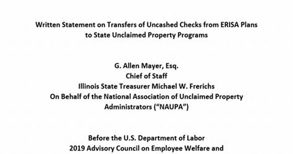 Are Uncashed Checks Plan Assets?