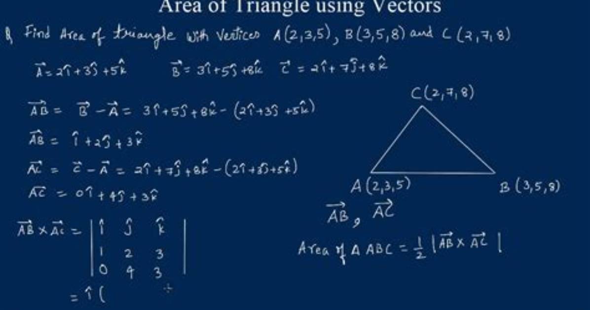 Area of a Triangle Using Vectors