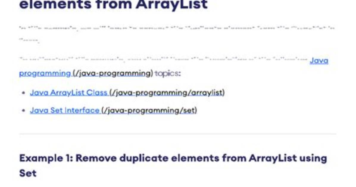 Arraylist Filter [Duplicate]