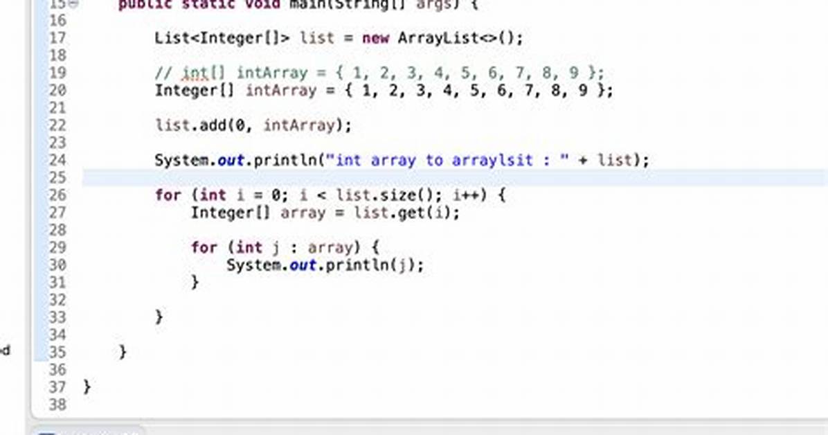 Arraylist of Integer Arrays in Java