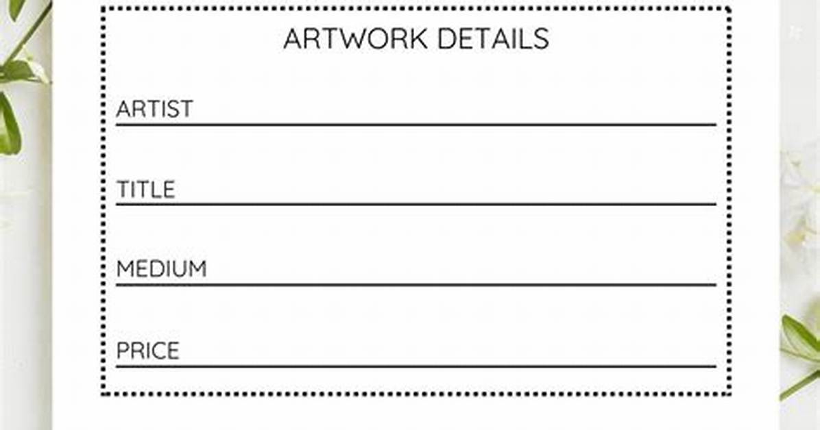 Art Description Card