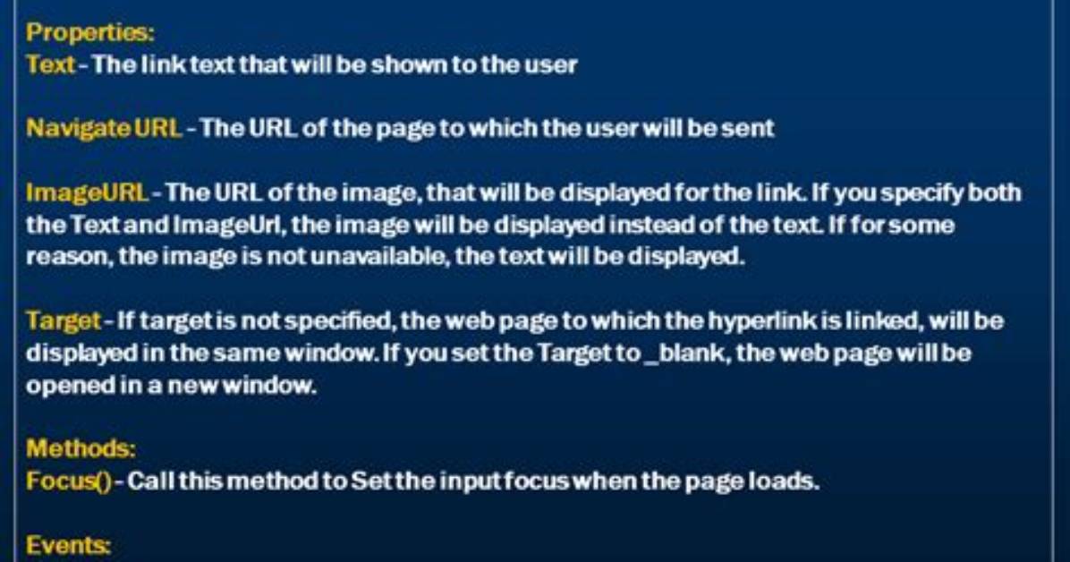 Asp. Net Hyperlink Control Equivalent To