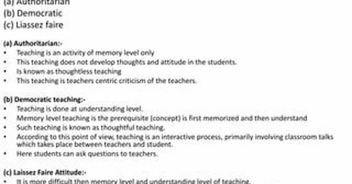 At Authoritarian Level Teaching Is?
